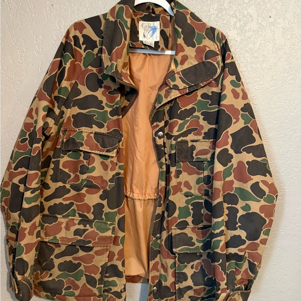 Vintage Y2K 90’s Trophy Club Camouflage Field Jacket Coat Large